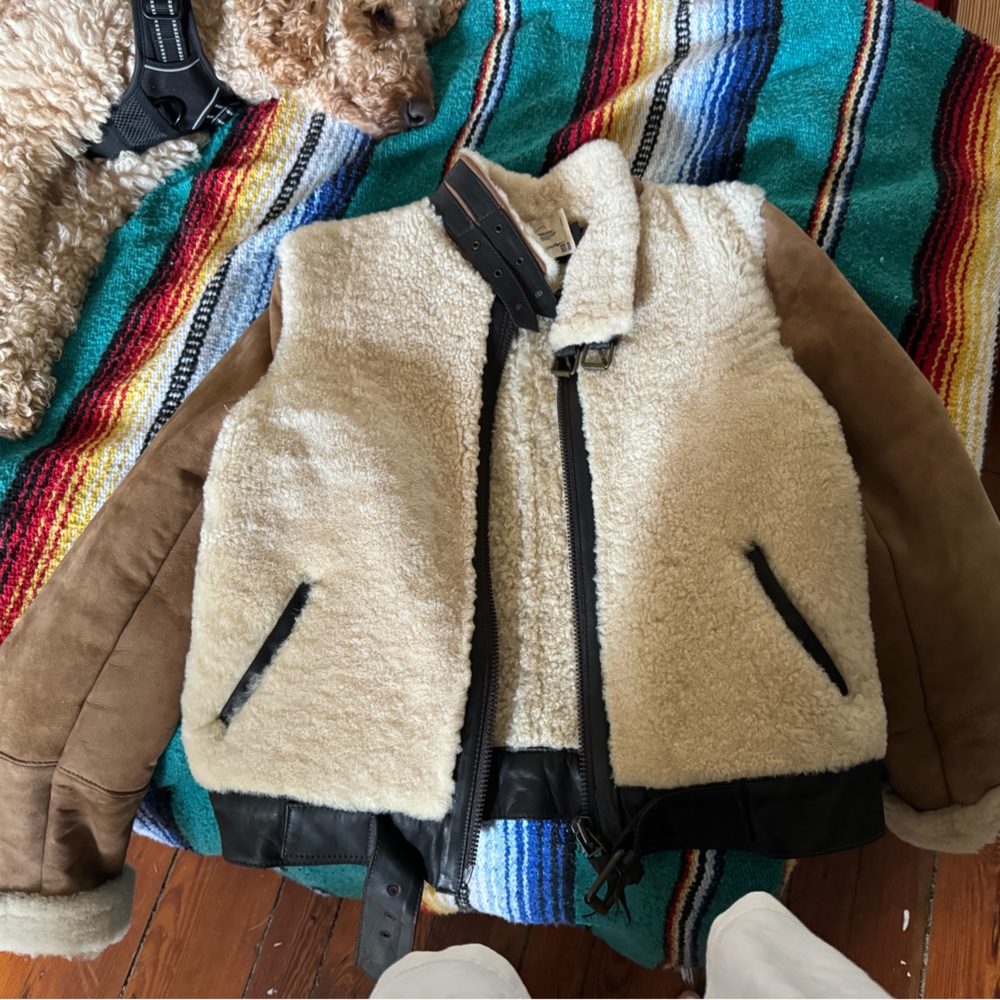 Zara Sherpa and Suede Aviator jacket.